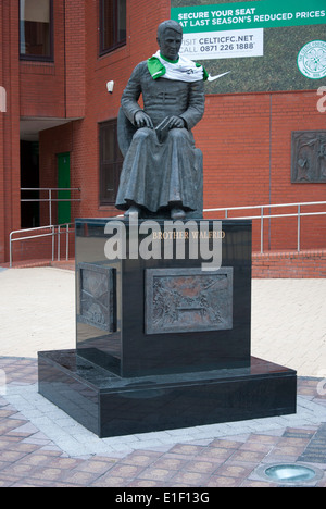 Statue von Bruder Walfrid Celtic Park Parkhead Glasgow Stockfoto