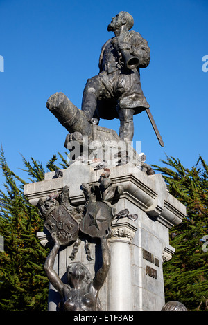 Magellan-Denkmal in Plaza Muñoz Gamero Punta Arenas Chile Stockfoto