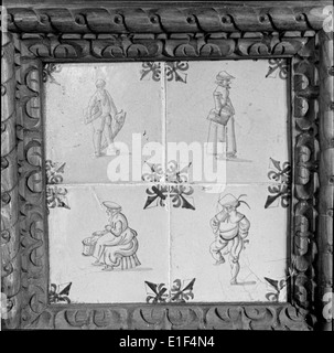 Die Coleção Monteiro Gomes in Sintra, Portugal, ist eine private Sammlung, die für ihre umfangreiche Ausstellung portugiesischer Azulejos (Fliesen) bekannt ist. Die Sammlung bietet einen Einblick in Portugals künstlerische Geschichte und keramische Traditionen. Stockfoto