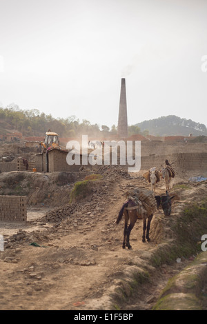 Ziegel-Fabrik, Godawari, Kathmandu, Nepal Stockfoto