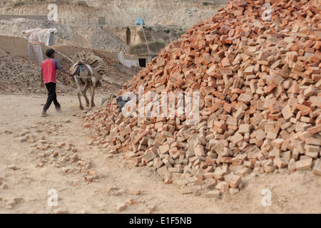 Ziegel-Fabrik, Godawari, Kathmandu, Nepal Stockfoto