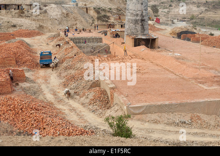 Ziegel-Fabrik, Godawari, Kathmandu, Nepal Stockfoto