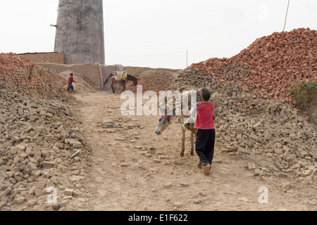 Ziegel-Fabrik, Godawari, Kathmandu, Nepal Stockfoto