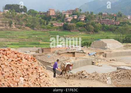 Ziegel-Fabrik, Godawari, Kathmandu, Nepal Stockfoto