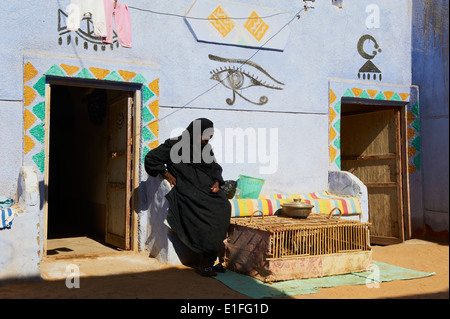 Ägypten, Nil Tal, Assuan, nubischen Dorf rund um Assuan Stockfoto