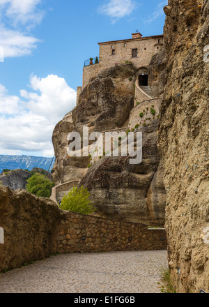 Varlaam Kloster in Meteora Felsen, was bedeutet "aufgeschoben" in Luft in Trikala, Griechenland Stockfoto