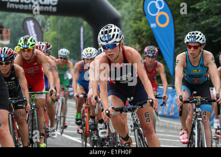 Lawrence von Team GB während der 2014 ITU Triathlon in London stattfand. Stockfoto