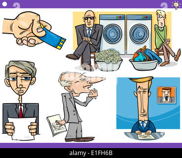 Abbildung Reihe von humorvollen Cartoon Konzepte oder Ideen und Metaphern mit lustigen Figuren Stockfoto