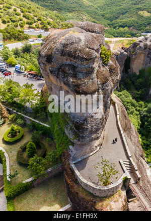 Meteora Felsen Landschaft, was bedeutet "aufgeschoben" in Luft in Trikala, Griechenland Stockfoto