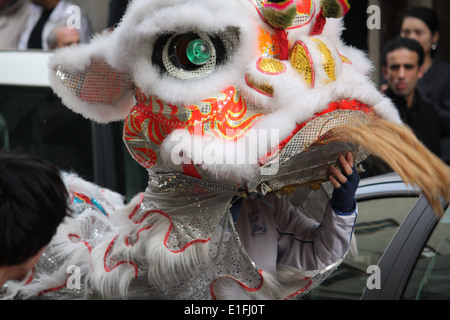 Chinesische Gemeinschaft in Lyon feiert das Chinese New Year, Lyon, Rhone, Rhone-Alpes, Frankreich Stockfoto