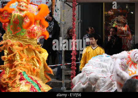 Chinesische Gemeinschaft in Lyon feiert das Chinese New Year, Lyon, Rhone, Rhone-Alpes, Frankreich Stockfoto