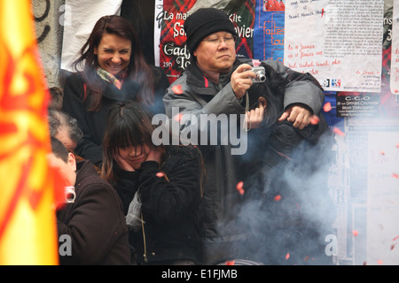 Chinesische Gemeinschaft in Lyon feiert das Chinese New Year, Lyon, Rhone, Rhone-Alpes, Frankreich Stockfoto