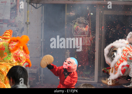 Chinesische Gemeinschaft in Lyon feiert das Chinese New Year, Lyon, Rhone, Rhone-Alpes, Frankreich Stockfoto