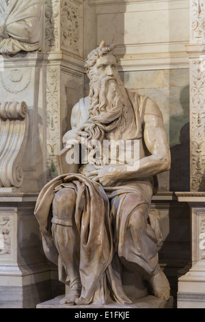 Rom, Italien. Moses von Michelangelo in San Pietro in Vincoli Kirche. Stockfoto