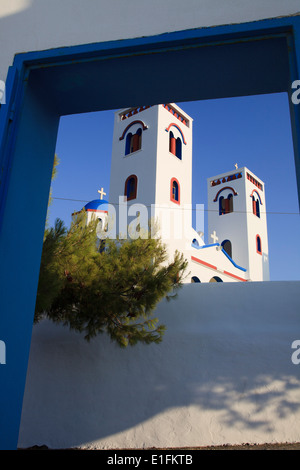Die Kirche von Vivlos, Naxos, Kykladen, Griechenland Stockfoto
