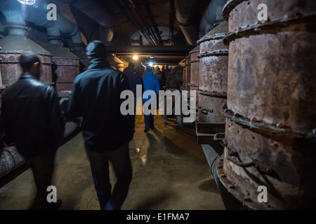 Fort de Fermont, Longuyon, Frankreich. Der Heizraum in eine unterirdische Festung der Maginot-Linie Stockfoto