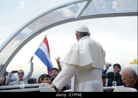 Francis Papst beim Weltjugendtag in Rio 2013 in Rio De Janeiro, Brasilien, Südamerika Stockfoto