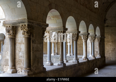 Kreuzgang, Kloster von Sant Cugat del Valles, Katalonien, Spanien Stockfoto