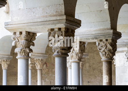 Kreuzgang, Kloster von Sant Cugat del Valles, Katalonien, Spanien Stockfoto