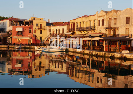 Griechenland, Insel Kreta, venezianischen Hafen von Rethymnon Stockfoto