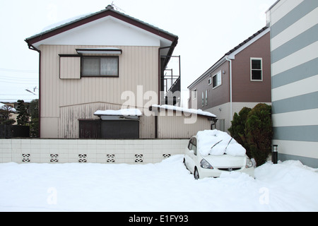 Japan - Feb14: Die schwersten Schnee in Jahrzehnten in Tokio und anderen Bereichen von Japan, am 14. Februar 2014 in Japan Stockfoto