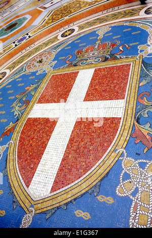 Mosaik "Wappen" in Mailand, Italien Stockfoto