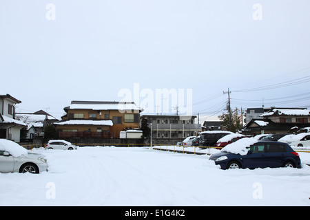 Japan - Feb14: Die schwersten Schnee in Jahrzehnten in Tokio und anderen Bereichen von Japan, am 14. Februar 2014 in Japan Stockfoto