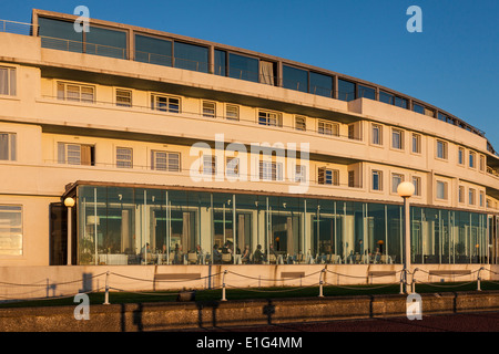 Sunset Hotel-Ikone Midland, Morecambe, Lancashire, England. Art Deco / Streamline-Moderne-Hotel eröffnet im Jahr 1933. Stockfoto