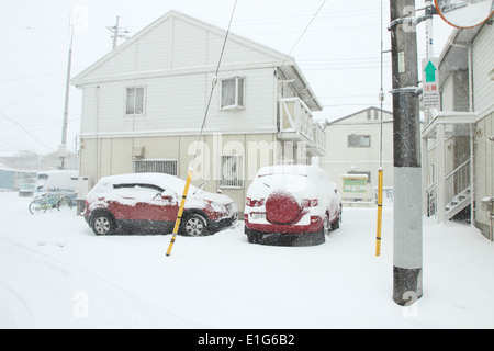 Japan - Feb08: Die schwersten Schnee in Jahrzehnten in Tokio und anderen Bereichen von Japan, am 8. Februar 2014 in Japan Stockfoto