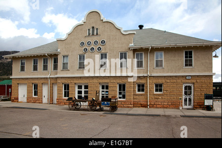 Die alten Zugdepot an Ely, Nevada ist heute ein Museum und Attraktion. Stockfoto