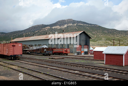 Die alten Zugdepot an Ely, Nevada ist heute ein Museum und Attraktion. Stockfoto