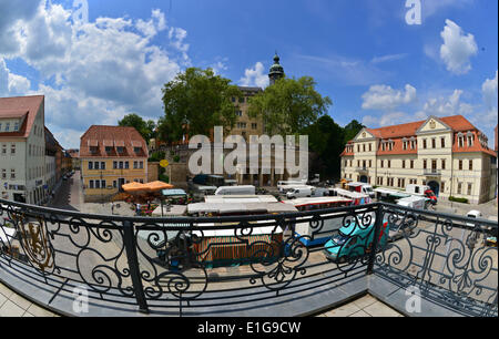 Sonderhausen, Deutschland. 3. Juni 2014. Sondershausen Palace (C) in Sonderhausen, Deutschland, 3. Juni 2014. Die Thüringer Burg Tage Festival statt findet zum ersten Mal mit zwölf Schlösser und Burgen am Pfingstwochenende. Foto: MARTIN SCHUTT/Dpa/Alamy Live News Stockfoto