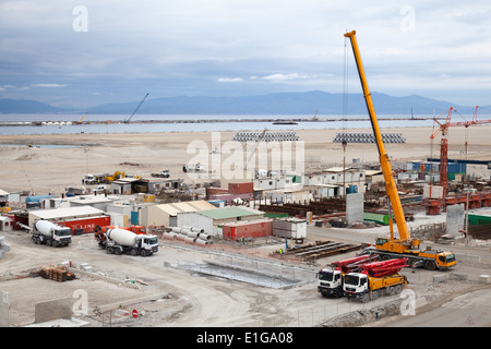 Tanger med neue Hafenterminal im Bau, Marokko Stockfoto