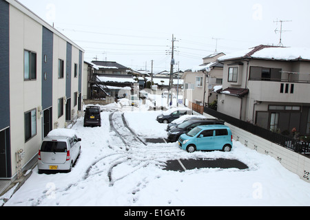 Japan - Feb14: Die schwersten Schnee in Jahrzehnten in Tokio und anderen Bereichen von Japan, am 14. Februar 2014 in Japan Stockfoto