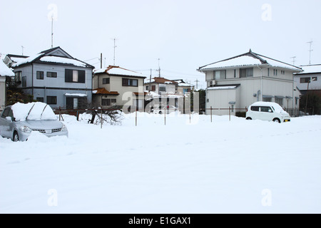 Japan - Feb14: Die schwersten Schnee in Jahrzehnten in Tokio und anderen Bereichen von Japan, am 14. Februar 2014 in Japan Stockfoto