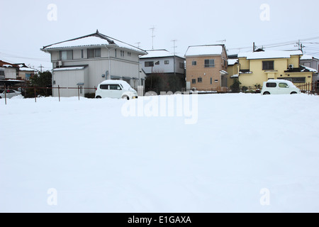 Japan - Feb14: Die schwersten Schnee in Jahrzehnten in Tokio und anderen Bereichen von Japan, am 14. Februar 2014 in Japan Stockfoto