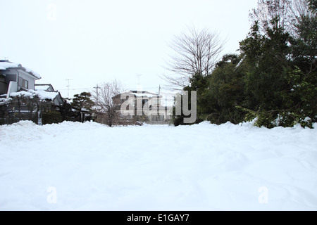 Japan - Feb14: Die schwersten Schnee in Jahrzehnten in Tokio und anderen Bereichen von Japan, am 14. Februar 2014 in Japan Stockfoto