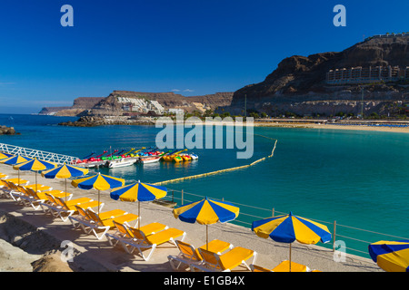 Amadores Strand im Süden von Gran Canaria Stockfoto