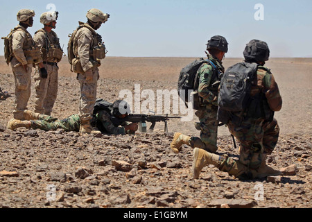 US-Marines mit Charlie Kompanie und Waffen Firma, Battalion Landing Team, 1. Bataillon, 2. Marine Regiment, 24. Marine Stockfoto