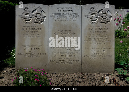 Rakowicki-Friedhof Krakau CWGC Abschnitt kanadische & Royal Air Force Stockfoto