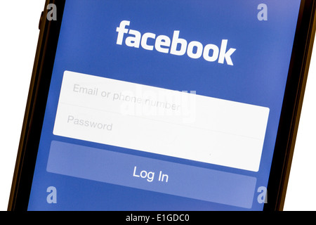 Facebook auf dem Apple iphone Stockfoto