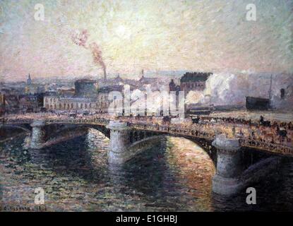 Le Pont Boieldieu ein Rouen, Soleil Couchant, 1896 von Camille Pissarro (1830-1903), Öl auf Leinwand. Stockfoto