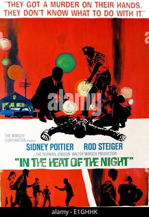 In der Hitze der Nacht 1967 dramatische Mystery Film mit Sidney Poitier und Rod Steiger. Stockfoto