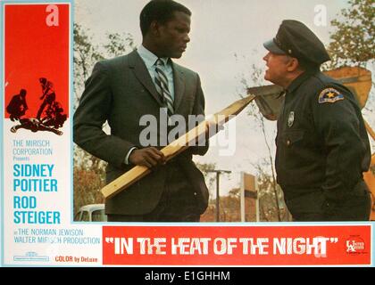 In der Hitze der Nacht 1967 dramatische Mystery Film mit Sidney Poitier und Rod Steiger. Stockfoto