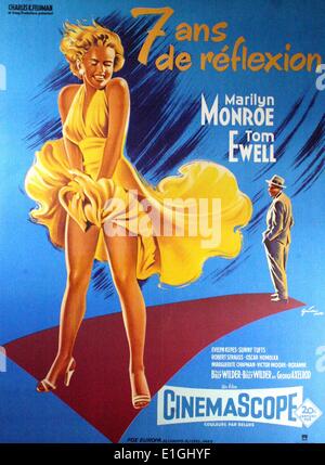 Das verflixte siebte Jahr eine romantische Komödie 1955 Film mit Marilyn Monroe und Tom Ewell. Stockfoto