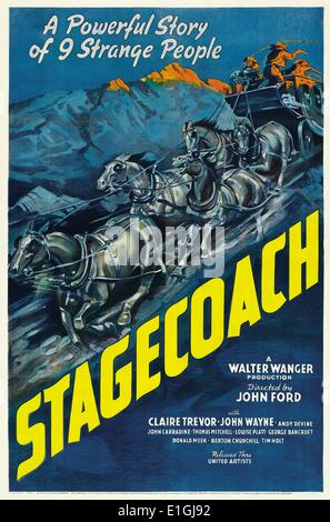 Stagecoach eine 1939 Ameerican Western Film unter der Regie von John Ford, starring Claire Trevor und John Wayne. Stockfoto