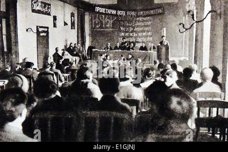 Die Kommunistische Internationale, die Komintern verkürzt und auch die Dritte Internationale (1919 - 1943) bekannt, wurde eine internationale kommunistische Organisation in Moskau im März 1919 eingeleitet. Stockfoto