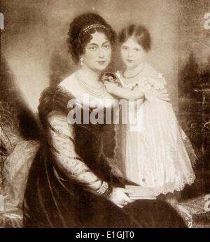 Königin Victoria (1819 – 1901) Portrait von Königin Victoria als Kind mit ihrer Mutter Prinzessin Victoria Stockfoto