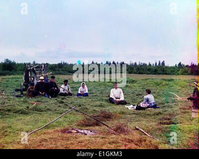 Bauern in Russland, von Sergei Mikhailovich Prokudin-Gorskii, 1863-1944, Fotograf. Veröffentlichte 1911 Stockfoto