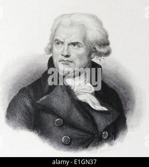 Georges Jacques Danton (1759-1794) Französische revolutionäre Führer. Leistungsverlust zu Robespierre während der Herrschaft des Terrors und wurde durch die Guillotine hingerichtet. Gravur. Stockfoto